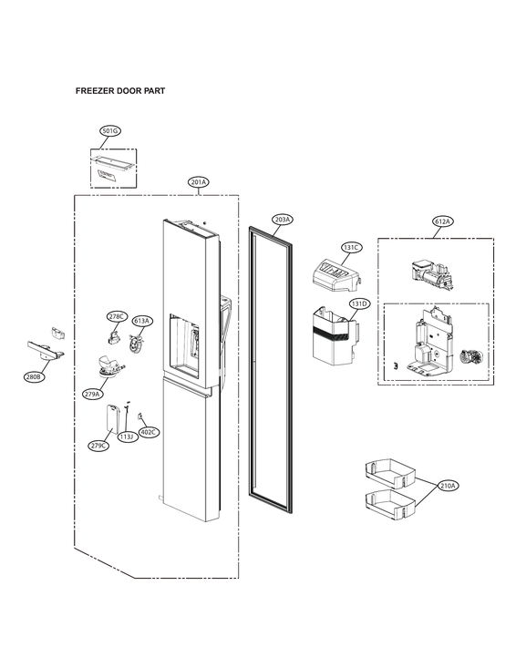 Freezer door parts