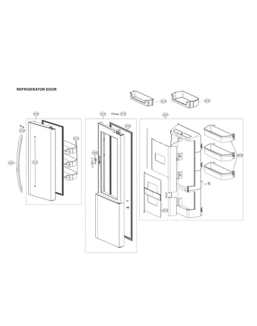 Refrigerator door parts