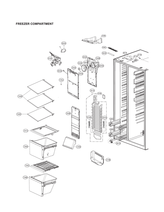 Freezer compartment parts