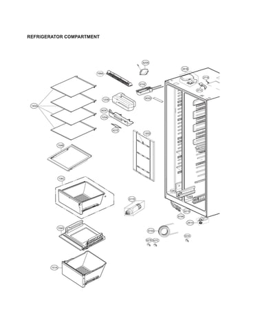 Refrigerator compartment parts