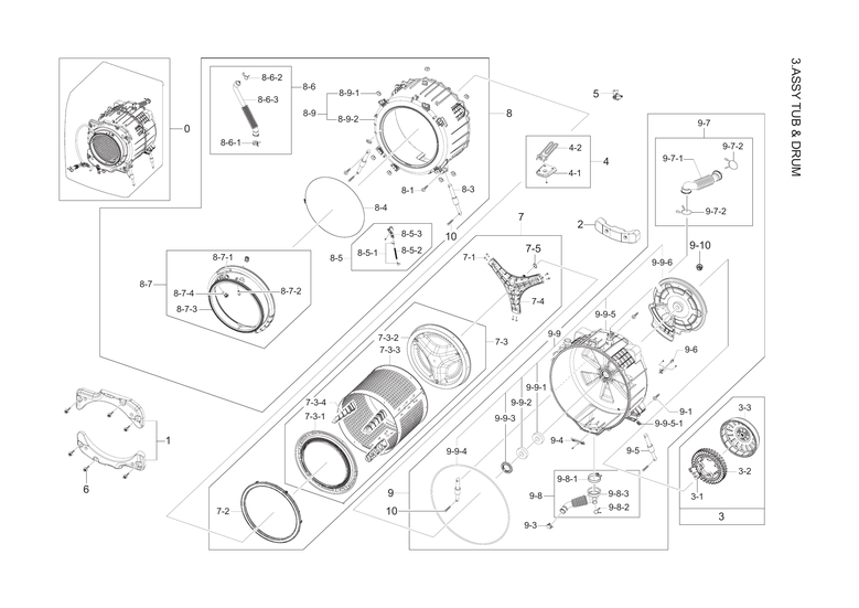 Tub & drum assy