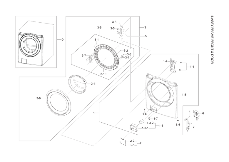 Front frame & door assy