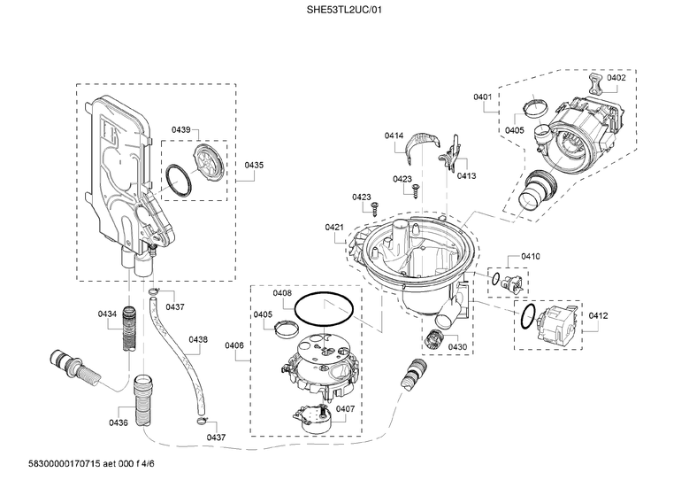Water inlet system/heat pump/sump