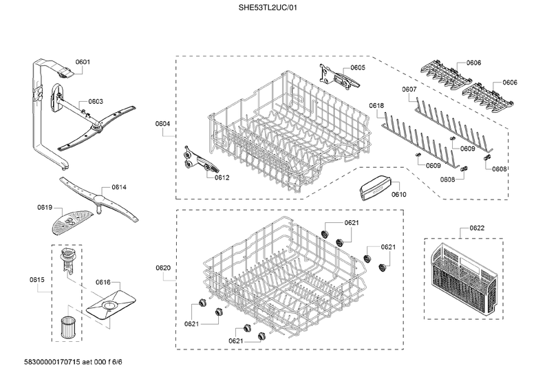 Spray arms/racks