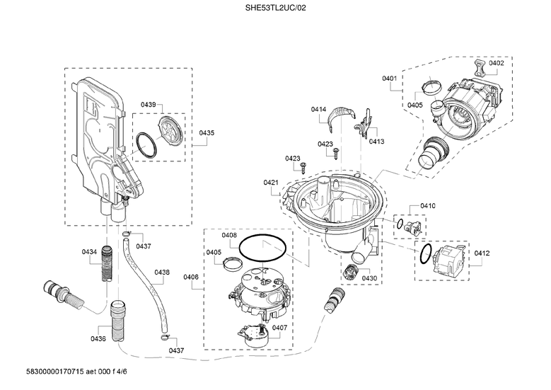 Water inlet system/heat pump/sump