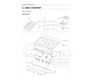 Samsung NX60A6111SB/AA-00 cooktop assy diagram