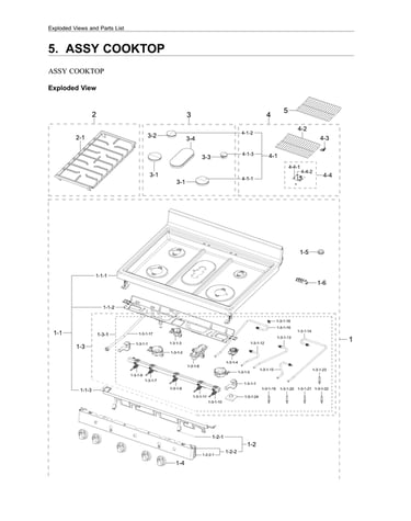 Cooktop assy