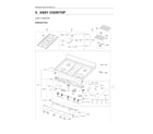 Samsung NX60A6111SW/AA-00 cooktop assy diagram