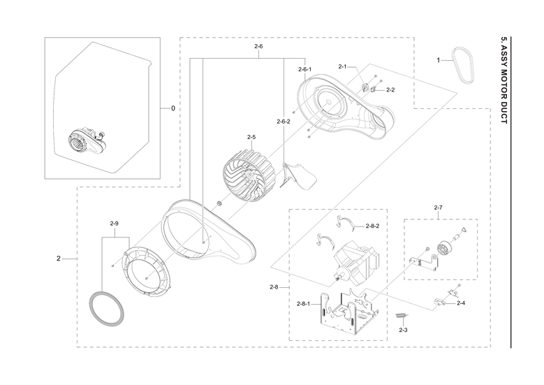 Motor duct assy