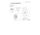 Samsung WA41A3000AW/A4-00 tub & basket spin assy diagram