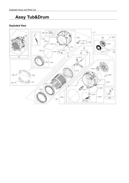 Tub & drum assy