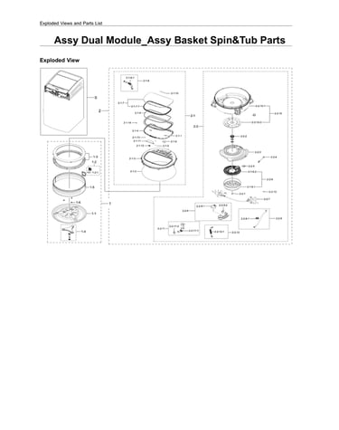 Basket spin & tub assy