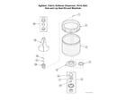 Alliance AWN432SP113TW01 agitator/fabric softener dispenser/drive bell/hub/lip seal kit/washtub diagram