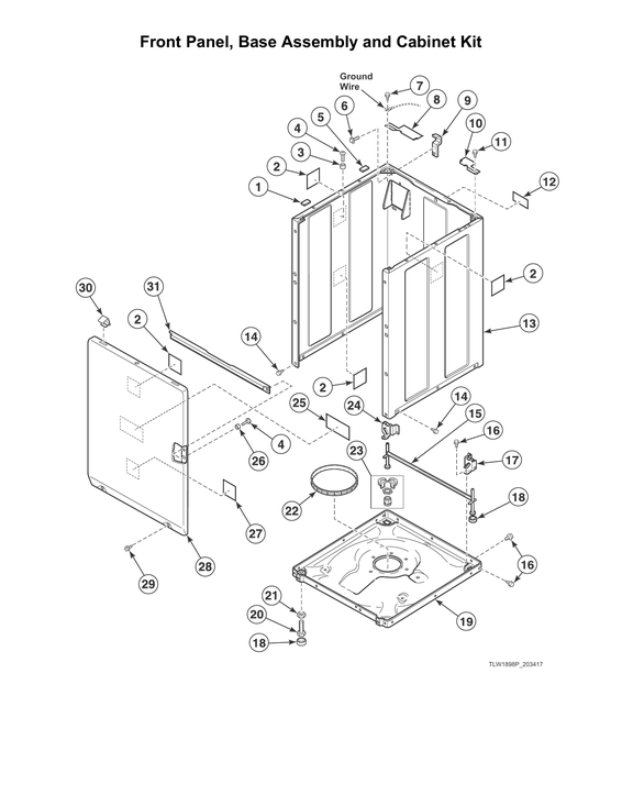 Front panel/base assy/cabinet kit