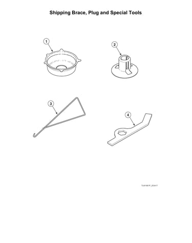 Shipping brace/plug/special tools