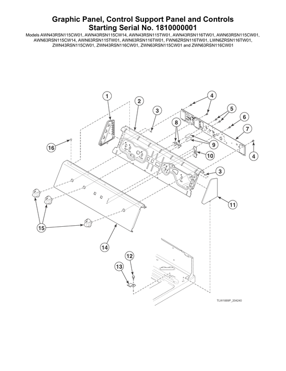 Graphic panel/control support panel-serial #1810000001