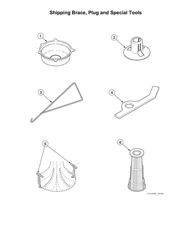 Shipping brace/plug/special tools