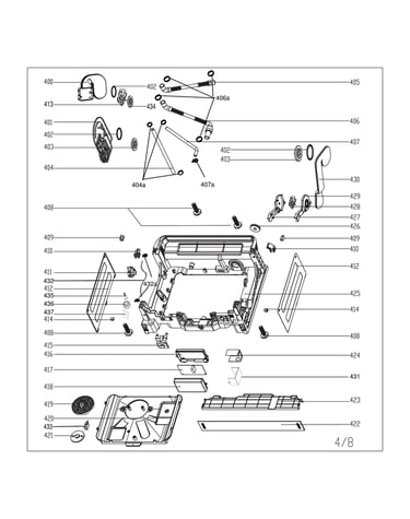 Base tray/main control panel assy