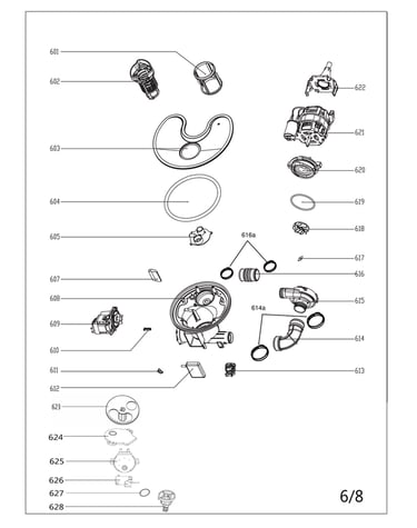 Pump/impeller/rear pump shell