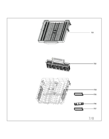 Upper basket/cutlery basket
