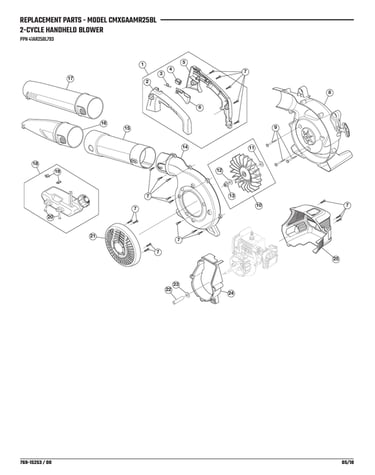 Handle/impeller & housing/flywheel