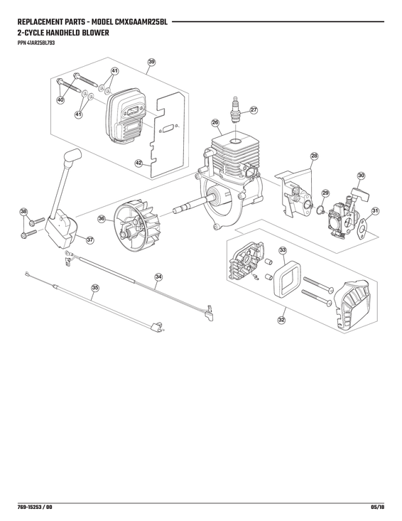 Shortblock/muffler/air cleaner