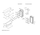 Bosch B36CL80ENS/01 refrigerator doors & shelves diagram