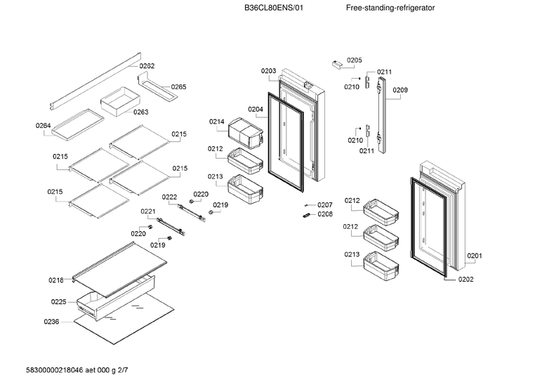 Refrigerator doors & shelves