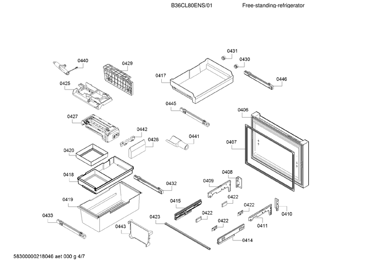 Freezer door & drawer