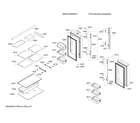 Bosch B36CL80SNS/01 refrigerator doors & shelves diagram