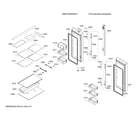 Bosch B36CT80SNS/01 refrigerator doors & shelves diagram