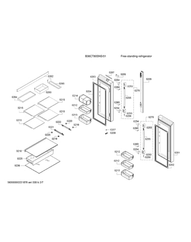Refrigerator doors & shelves