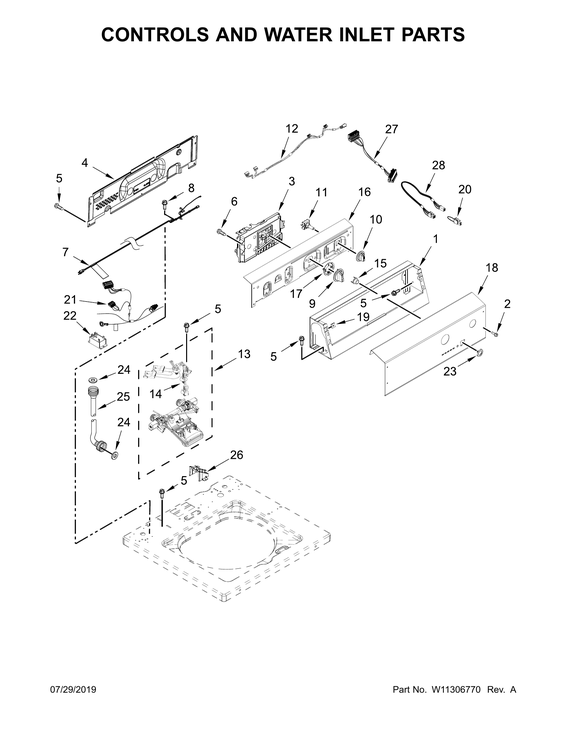 Controls & water inlet parts