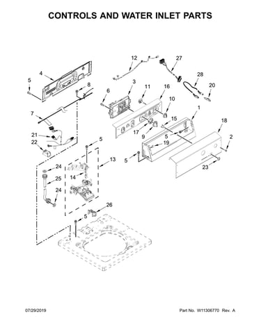Controls & water inlet parts