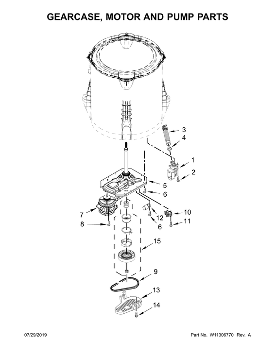 Gearcase, motor & pump