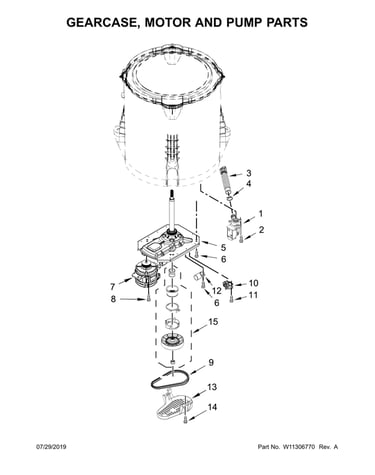 Gearcase, motor & pump