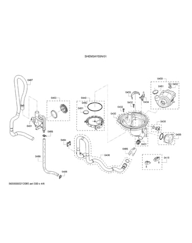 Water inlet/pump/sump