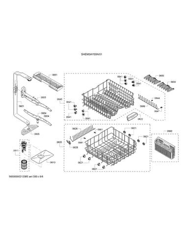 Spray arms/dish racks/cutlery basket