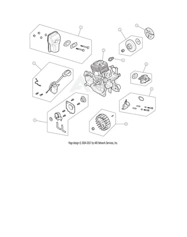 Short block/muffler/carburetor