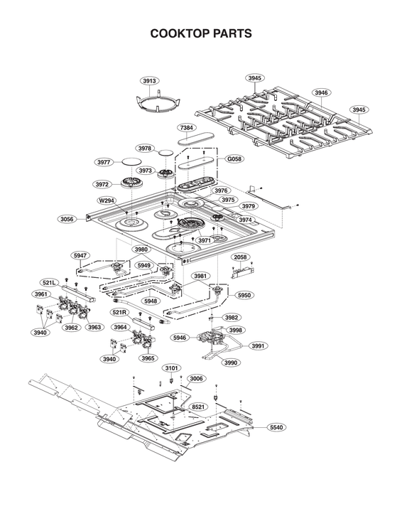 Cooktop parts