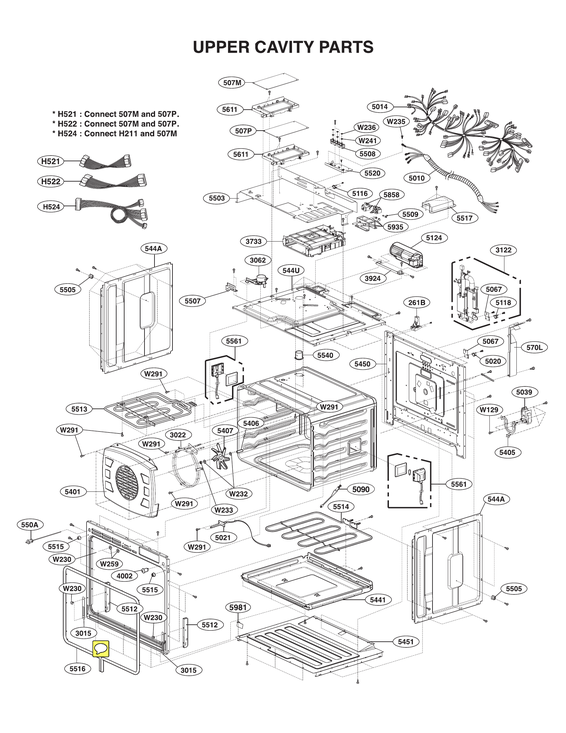 Upper cavity parts