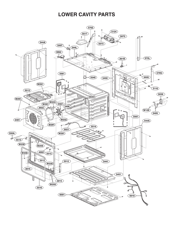 Lower cavity parts