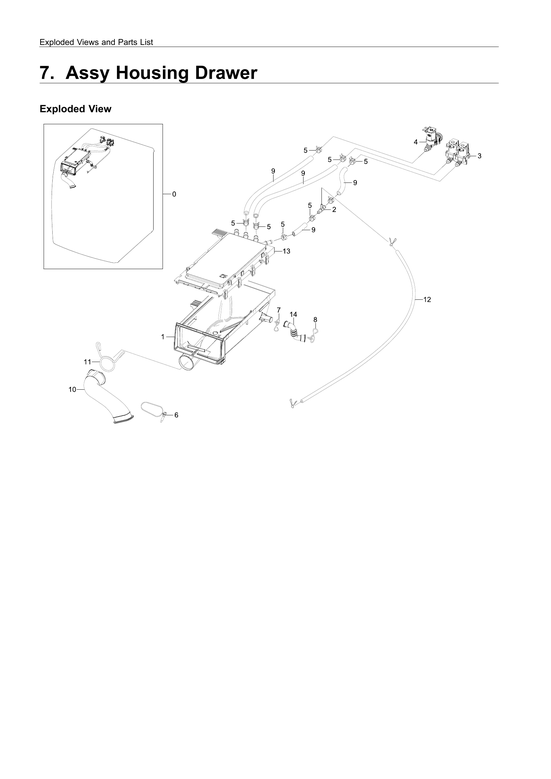 Drawer housing parts