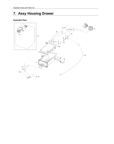Drawer housing parts
