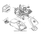 Craftsman CMXGSAMY462S short block/muffler/carburetor diagram