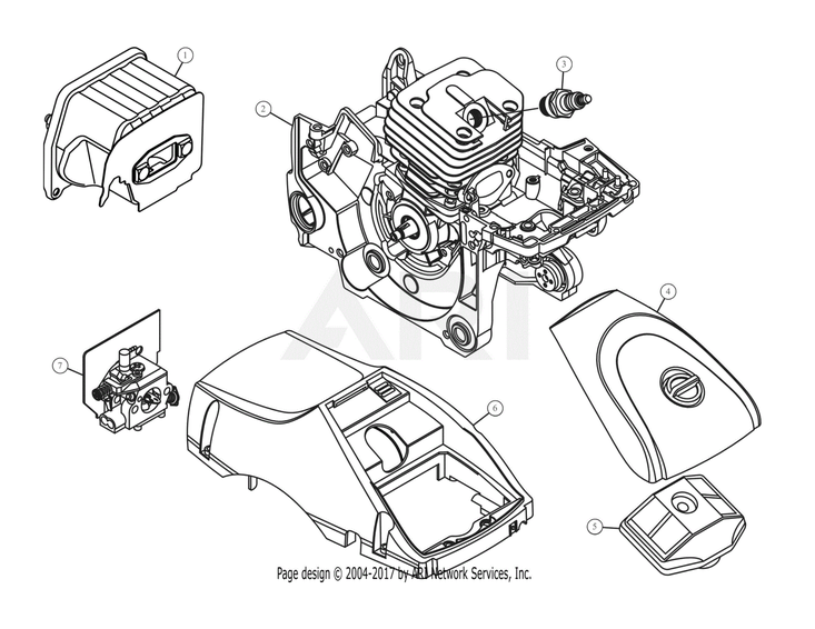 Short block/muffler/carburetor