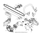 Craftsman CMXGSAMY462S chain/bar/handle/flywheel diagram