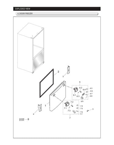 Freezer door parts