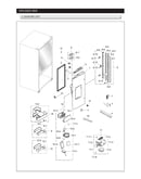 Left refrigerator door parts