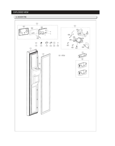 Freezer door parts
